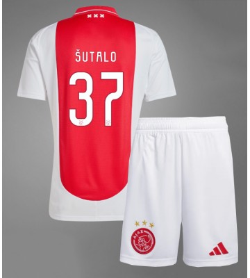 Ajax Josip Sutalo #37 Primera Equipación Niños 2024-25 Manga Corta (+ Pantalones cortos)